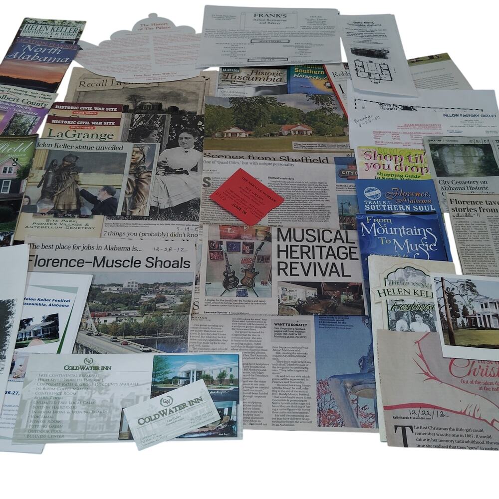 Tuscumbia, Alabama 2009 Travel Ephemera Collection - Vintage Memorabilia Lot